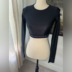 Versace Jeans Couture black stretch  Sketch Couture Long Sleeve T-Shirt NWT